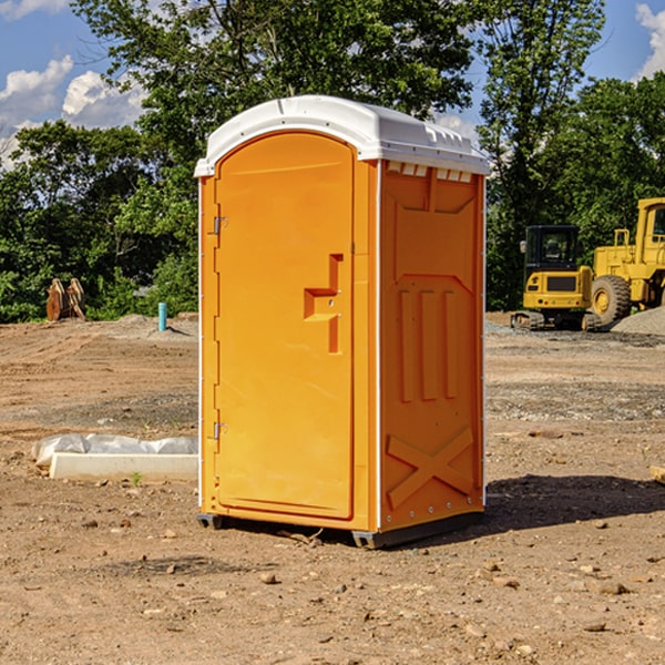 how often are the porta potties cleaned and serviced during a rental period in Lamont